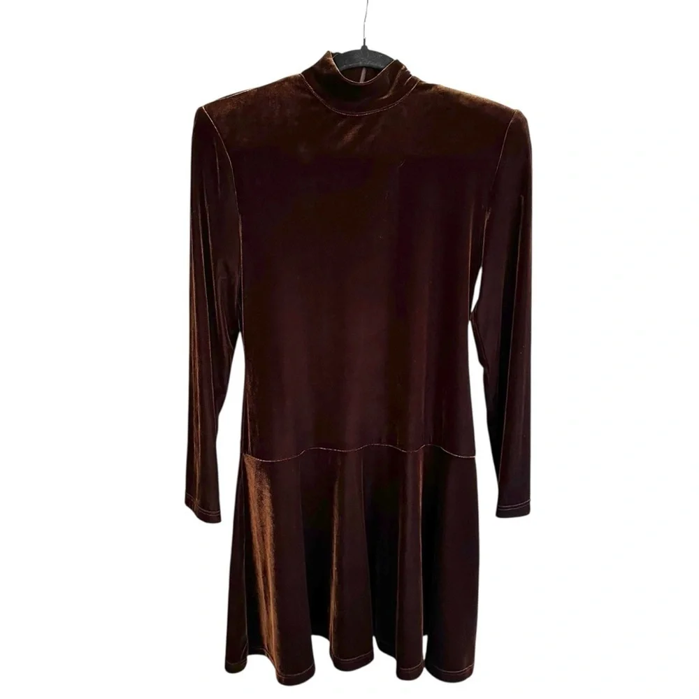 JOSEPH RIBKOFF Vintage Velvet Dress‎ Chocolate Brown Quiet Luxury Glam NWT